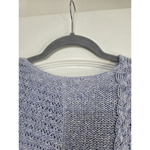 Sundance Sky Blue Open Chunky Mixed-Knit Cottagecore Pullover Sweater Women's XS - Picture 8 of 11